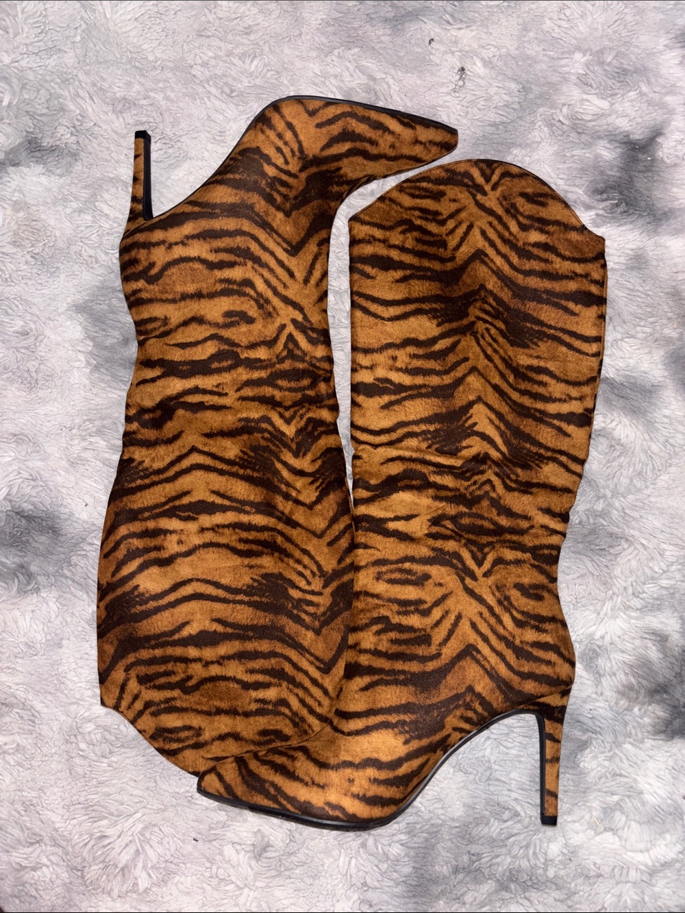 Tiger-Print Women’s Boots - Brown